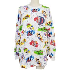 Disney Spirit Jersey Ink‎ And Paint XS Multicolor Long Sleeve Oversized Shirt